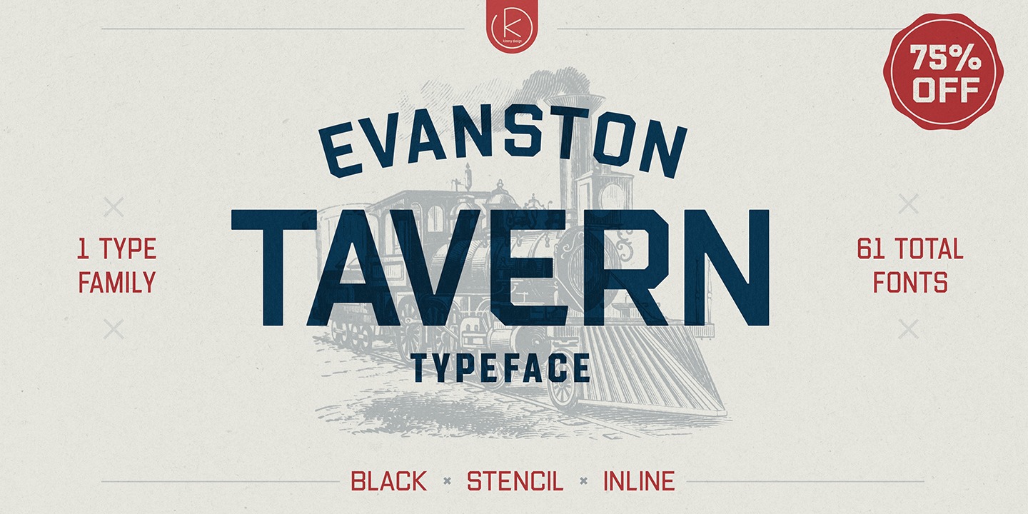 Beispiel einer Evanston Tavern 1919-Schriftart #1